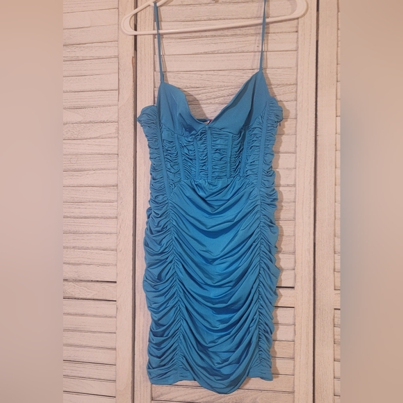 NWT Zara Sexy Bright Blue Dress - Picture 4 of 4